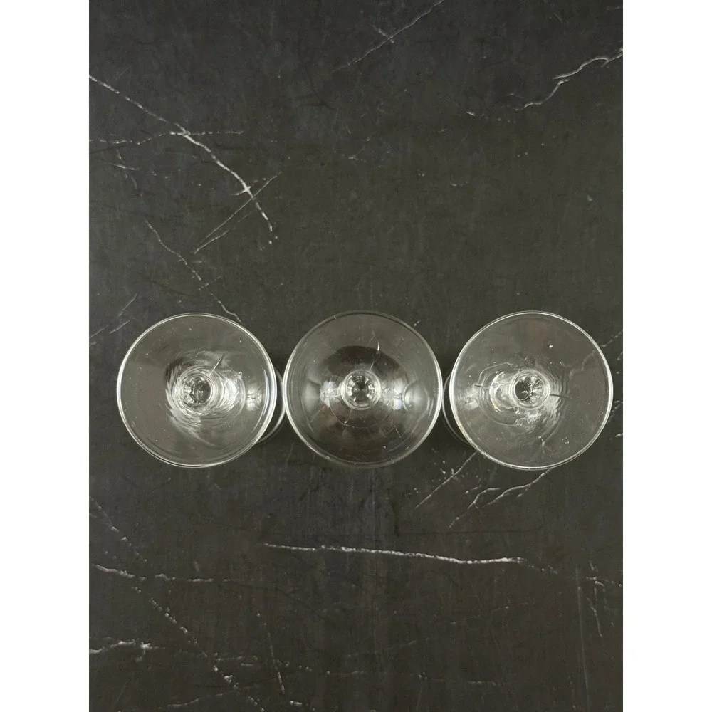 VTG Set of 3 Clear Glass Cordial Sherry Apertif Glasses 4in Tall X 1 3/8in Wide